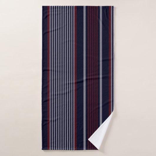 Motif à bande texturée sans soudure avec bleu mari (Serviette de bain)