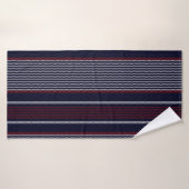 Motif à bande texturée sans soudure avec bleu mari (Serviette de bain)