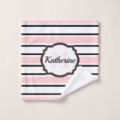 Motif à bandes roses (Gant de toilette)
