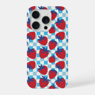 Motif à carreaux audacieux aux fraises