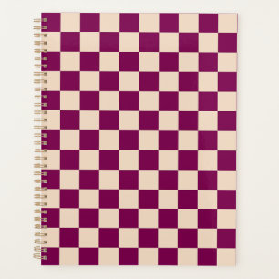 Motif à carreaux bordeaux et beige
