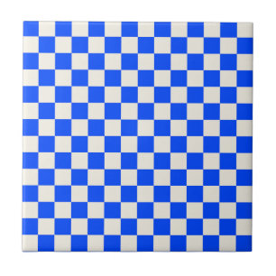 Motif à carreaux cobalt et crème