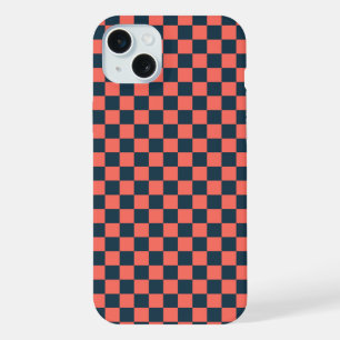 Motif à carreaux corail et marine