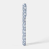 Motif à carreaux de fleurs blanches sur bleu Dusty (Côté droit)