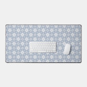 Motif à carreaux de fleurs blanches sur bleu Dusty (Clavier et souris)
