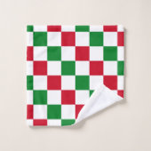 Motif à carreaux de Noël classique (Gant de toilette)
