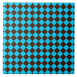 Motif à carreaux diamant bleu marron