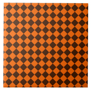 Motif à carreaux diamant orange marron