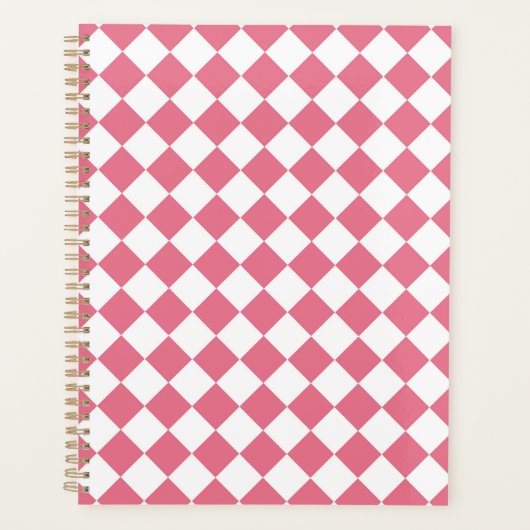 Motif à carreaux diamant rose blanc (Devant)