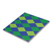 Motif à carreaux diamant vert citron vert (Côté)