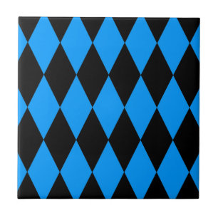 Motif à carreaux diamants Harlequin noir bleu 