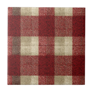 Motif à carreaux élégant bordeaux ivoire rouille r