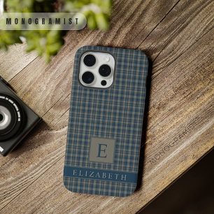 Motif à carreaux gris foncé et bleu personnalisé