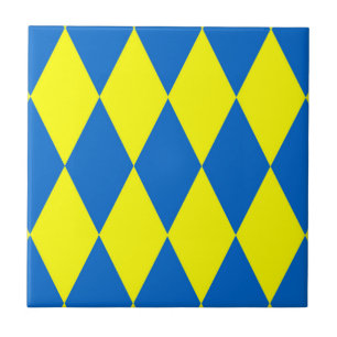 Motif à carreaux Harlequin bleu jaune