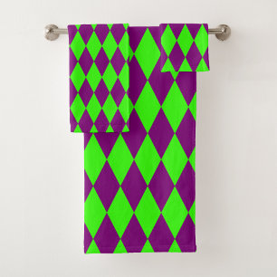 Motif à carreaux Harlequin vert et violet