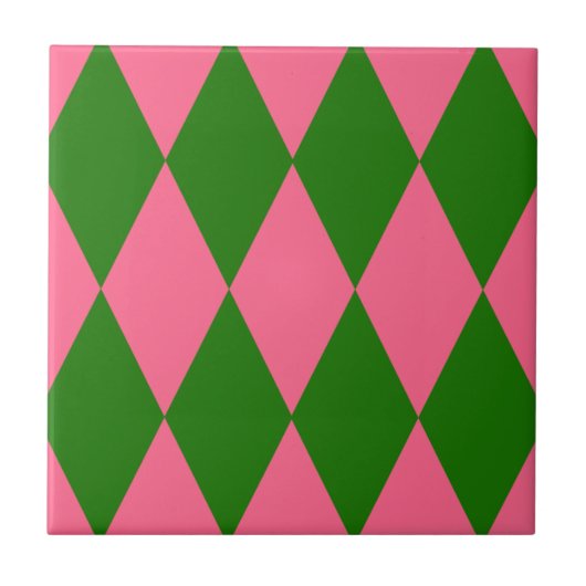 Motif à carreaux Harlequin vert rose (Devant)