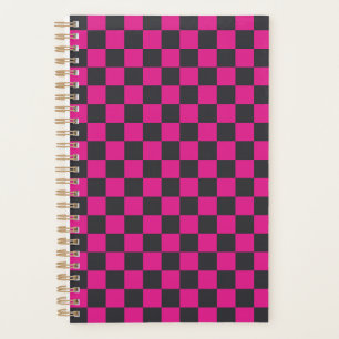Motif à carreaux magenta et fumée
