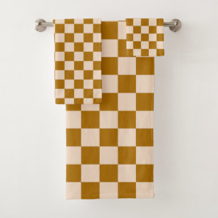 Motif à carreaux marron et beige
