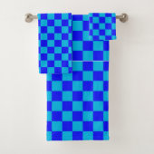 Motif à carreaux monochrome bleu (En situation)