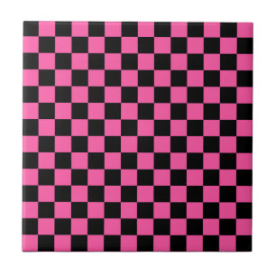 Motif à carreaux noir et rose