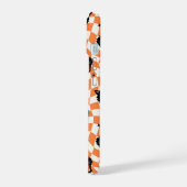 Motif à carreaux orange et chat noir rétro (Côté gauche)