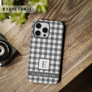 Motif à carreaux personnalisé noir blanc gris