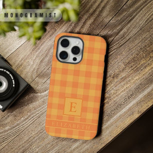 Motif à carreaux personnalisé orange foncé et jaun