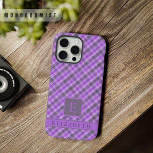 Motif à carreaux personnalisé violet foncé noir