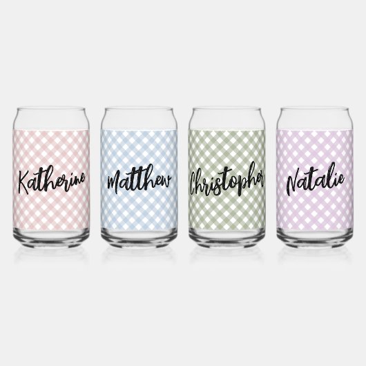 Motif à carreaux rose bleu vert violet pastel pers (Recto)