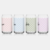 Motif à carreaux rose bleu vert violet pastel pers (Gauche)