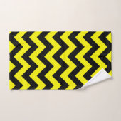 Motif à chevron jaune et noir monogramme (Serviette à main)