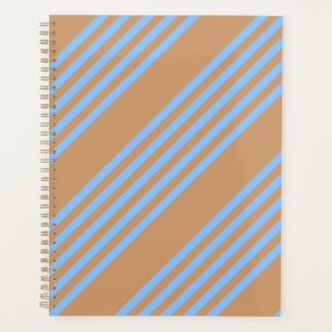 Motif à cinq bandes bleu et brun