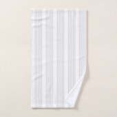 Motif à cinq bandes gris clair et blanc (Serviette à main)
