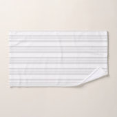 Motif à cinq bandes gris clair et blanc (Serviette à main)