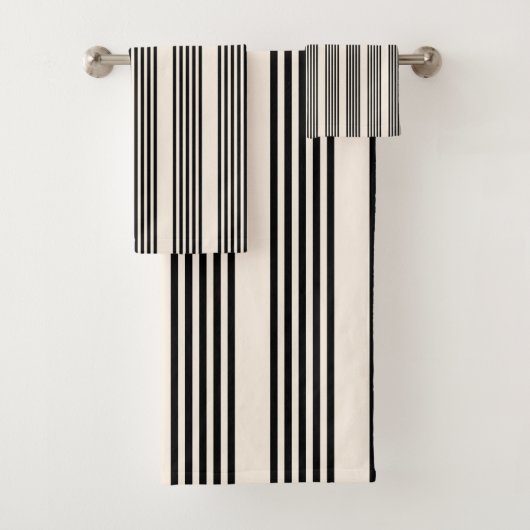 Motif à cinq bandes noir et beige (En situation)