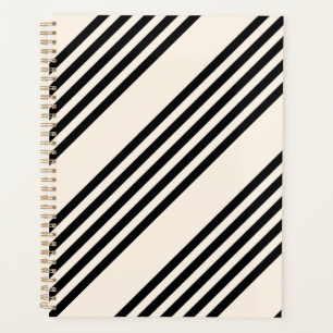 Motif à cinq bandes noir et beige