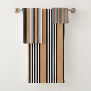 Motif à cinq bandes noir et blanc avec bronzage