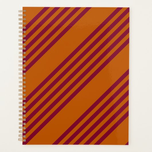 Motif à cinq bandes rouge Bourgogne et orange brûl (Devant)