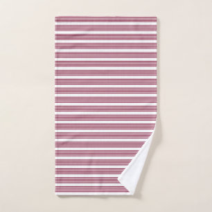 Motif à cinq bandes rouge et blanc bordeaux