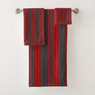 Motif à cinq bandes rouge et charbon de bois