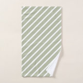 Motif à cinq bandes vert et blanc olive (Serviette à main)