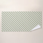Motif à cinq bandes vert et blanc olive (Serviette de bain)