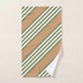 Motif à cinq bandes vert olive et blanc avec bronz (Serviette à main)