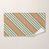 Motif à cinq bandes vert olive et blanc avec bronz (Serviette à main)
