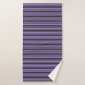 Motif à cinq bandes violet et charbon de bois (Serviette de bain)