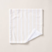 Motif à cinq rayures beige et blanc (Gant de toilette)
