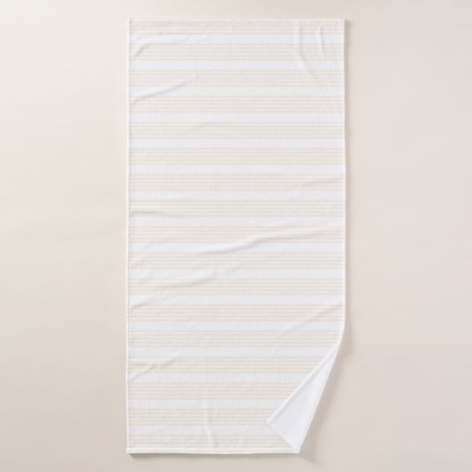 Motif à cinq rayures beige et blanc (Serviette de bain)