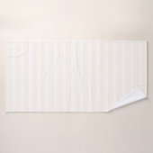 Motif à cinq rayures beige et blanc (Serviette de bain)