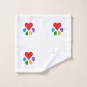 Motif à crampons de coeur Furry Friends Empreintes (Gant de toilette)