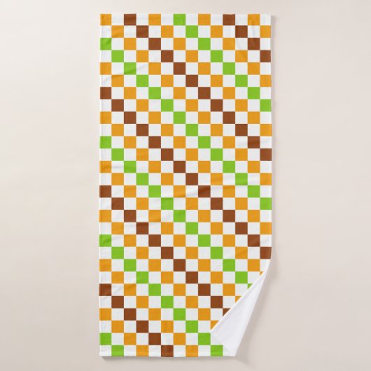 Motif à damier diagonal de récolte (Serviette de bain)